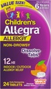 Allegra Children's 12 Saat Antivirüs Relief Orally Dekan Tabletleri, Non-Drowsy Kapalı ve Açık Alerji ilacı, 30 mg Fexofenadine HCI Antihistamine for Kids, Orange Cream Flavor, 24Count