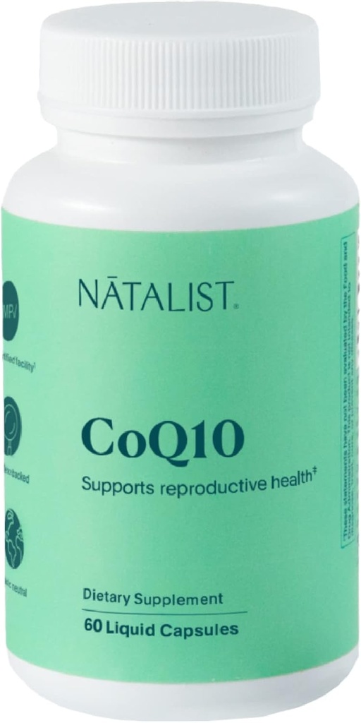 NATALIST CoQ10 Ubiquinone 120 mg Daily Fertness Vitamin Güçlü Antioksi Savunma ve Hücre Enerji Desteği Tamam - Kadınlar ve Erkekler için Yüksek Aborpsiyon, Non-GMO - 60 Sıvı Capsules