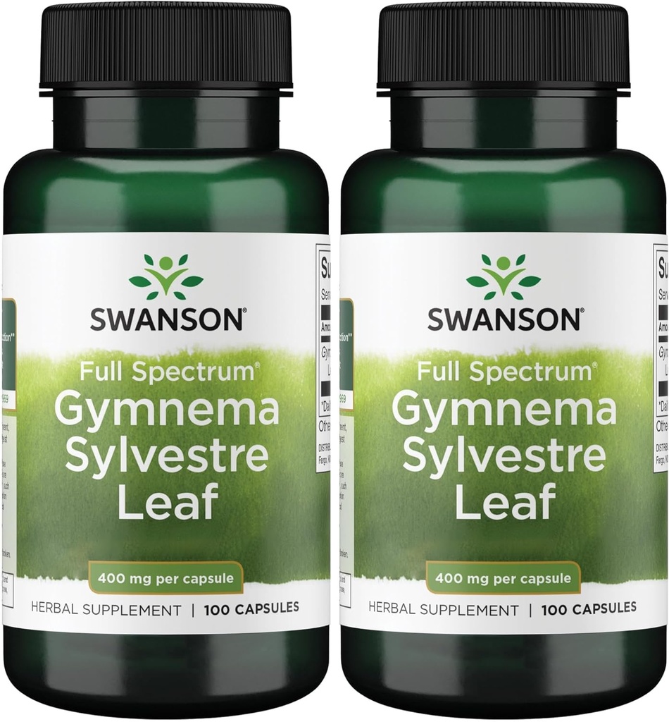 Swanson Full Spectrum Gymnema Sylvestre Leaf - Geleneksel Ayurvedic Herb - (100 Capsules) (2 Pack)