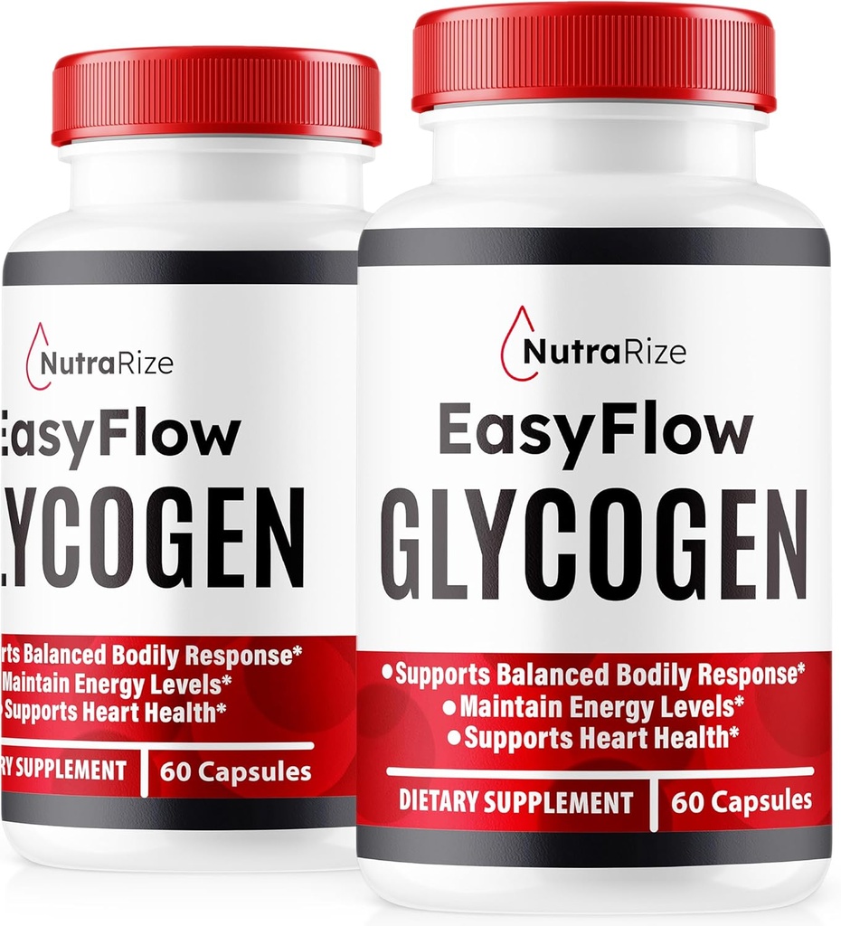 NutraRize (2 Pack) Easy Flow Glycogen, EasyFlow Glycogen Support Capsules, Easy Flow Glyco Optimizer, Resmi EasyFlow Glyco Optimiser Caps, Easy Flow Detox Cleanse, Easy Flow Glycol (120 Capsules)