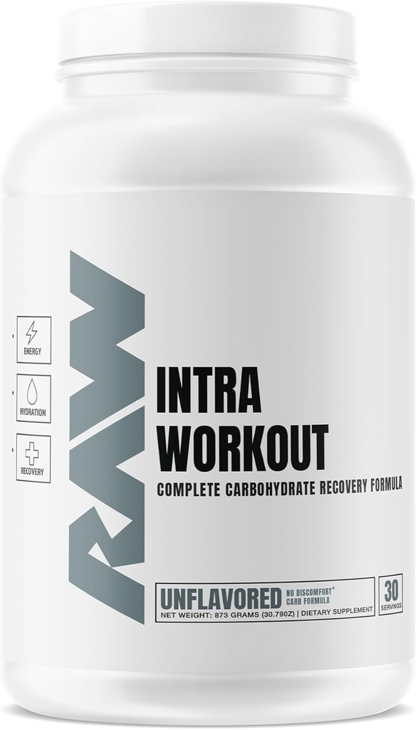 RAW Intra Processout Supplement Powder, Unflavored - Intra Supplement for Hydration, Mental Focus, Energy, & Proceedout Recovery - Intra Processout Powder που αυξάνει την απόδοση & την αντοχή - 30 εξυπηρετήσεις