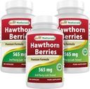 Best Naturals Hawthorn Berry 565 mg 180 Κάψουλες (180 Count (Pack of 3))