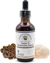 Yaratıcının Touch Botanicals, Super 5, Mushroom, Reishi, Türkiye Tail, Lions Mane, Chaga ve Maitake Mushrooms for Immune Support. Çift alıntı, Maceralı.