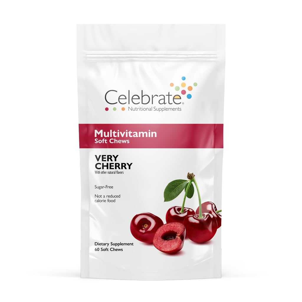 Vitamin Bariatrik Multivitamin Yumuşak Chews - Temel Vitaminler ve Mineraller, Sugar & Gluten Free - Gastrik Bypass & Kol Gaztrektomi Tamam - Cherry (60ct)