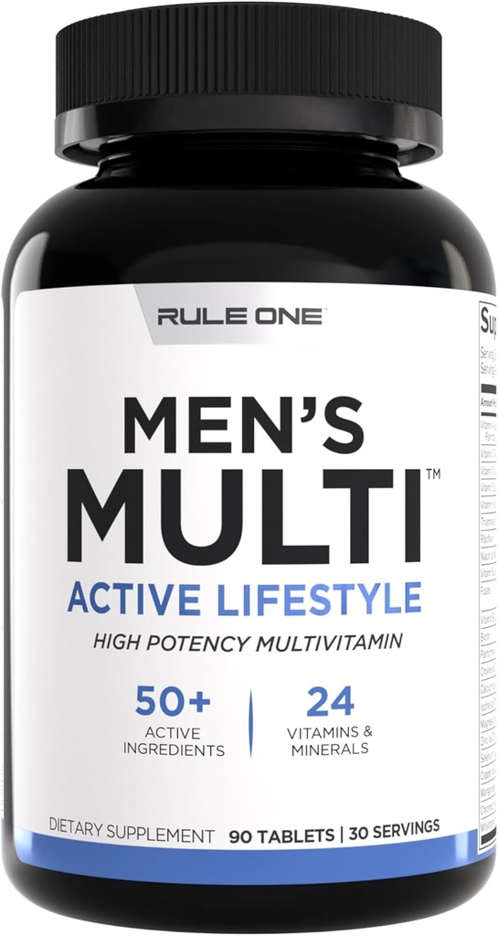 Kural 1 Erkek Çok - Erkeklerin Günlük Vitaminleri, Essential Mineraller, Superfoods, Digestive Enzymes, Amino Asits, & Antioksis for Active Lifestyles and Wellness Support (90 Tablet, 30 Day Supply)