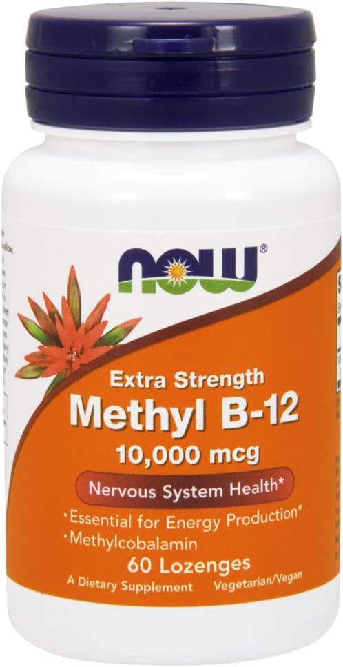 NOW Τρόφιμα Μεθύλιο B-12 10000 mcg, 60 Lozenges (πακέτο του 2)