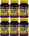 Mason Βιταμίνες Folic Acid B-6 & B12 Heart Health Formula 90 δισκία ανά συσκευασία φιάλης των 6 Σύνολο 540 δισκίων