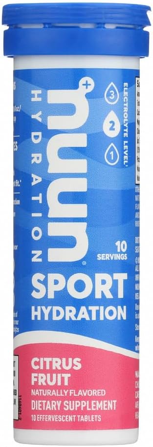 Nuun Active Citrus Fruit Electrolyte Advancedd Drink Tabletleri (6-Pack of 10)