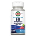 KAL Βιταμίνη B12 Μεθυλοκοβαλαμίνη και Αδενοσυλοκοβαλαμίνη 2000 mcg ActivMelt, B12 Συμπληρώματα ενέργειας, Μεταβολισμός, Νεύρο, Υποστήριξη ερυθρών αιμοσφαιρίων, Υψηλή απορρόφηση, Φυσικό μούρο, 60 Serv, 60 Micro Tablets