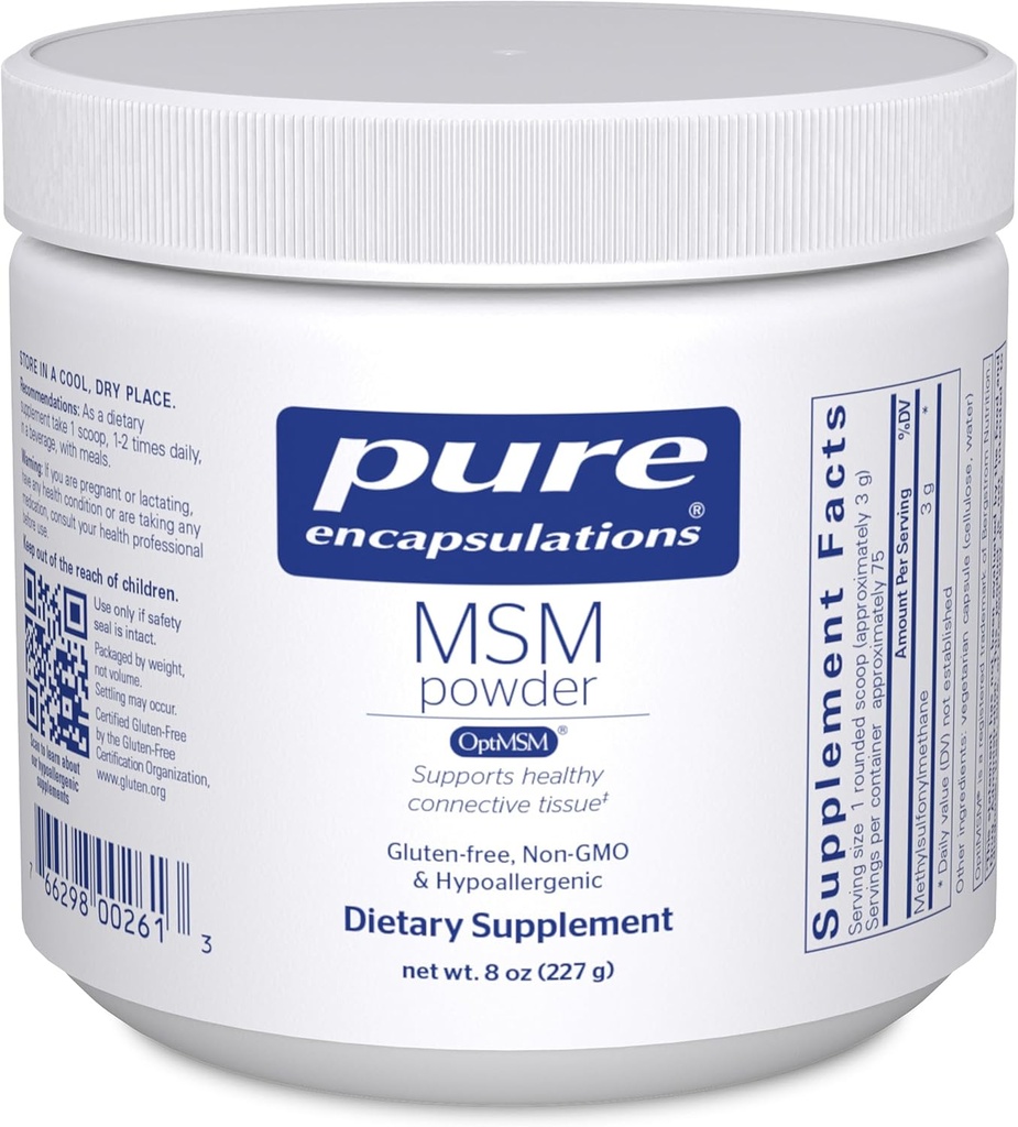 Pure Encapsulations MSM Toz | Hipoallergenic Supplement Supports Ortak, Immune ve Respiratory Health | 8 Ounces