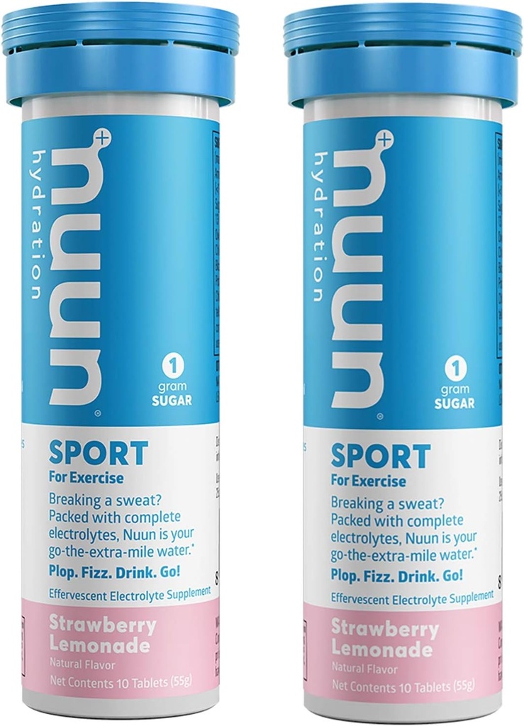 Nuun Ενυδάτωση: Λεμονάδα φράουλα Ηλεκτρολυτικά δισκία ποτών (2 Σωλήνες των 10 Tabs)