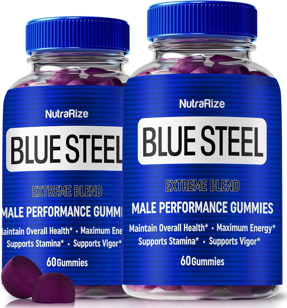 (2 Pack) Erkekler için Blue Steel Gummies, Günlük Beslenme Güveni ve Genel Sağlık, Tüm Doğal Supplement Peak Performansını Desteklemek için, Resmi Erkek Gummy, BlueÇelik İncelemeleri (120 Gummies)