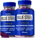 (2 Pack) Blue Steel Gummies για τους άνδρες, καθημερινή διατροφή για να ενισχύσει την εμπιστοσύνη και τη συνολική υγεία, όλα τα φυσικά συμπλήρωμα για την υποστήριξη κορυφαία απόδοση, επίσημη αρσενική Gummy, BlueSteel Κριτικές (120 Gummies)