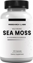 Araştırma Laboratuvarları 1 Fer 1 Ad Organik İrlanda Deniz Moss Capsules, Raw Wildcrafted Seamoss gelişmiş w/Bladderwrack & Burdock Root 120 Total Pills Antioksi Powerhouse. Tiroid Desteğiniz.
