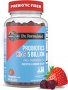 Yaşam Bahçesi Dr Formula 5 Milyar CFU Prebiyotik Fiber, Probiyotik ve Vitamin D3 Çocuklar için Gummies Digestive & Immune Health – Gluten Free, Non GMO, No Ek Olmayan Şekerler, Strawberry Flavor, 60 Gummies
