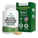 Nutravive Blood Printing Support Supplement – Natural Heart & Circulation Support with Hawthorn, Olive, Olive Leaf, Hibiscus & B12 – ABD Made, GMP Tesis - 90 Capsules