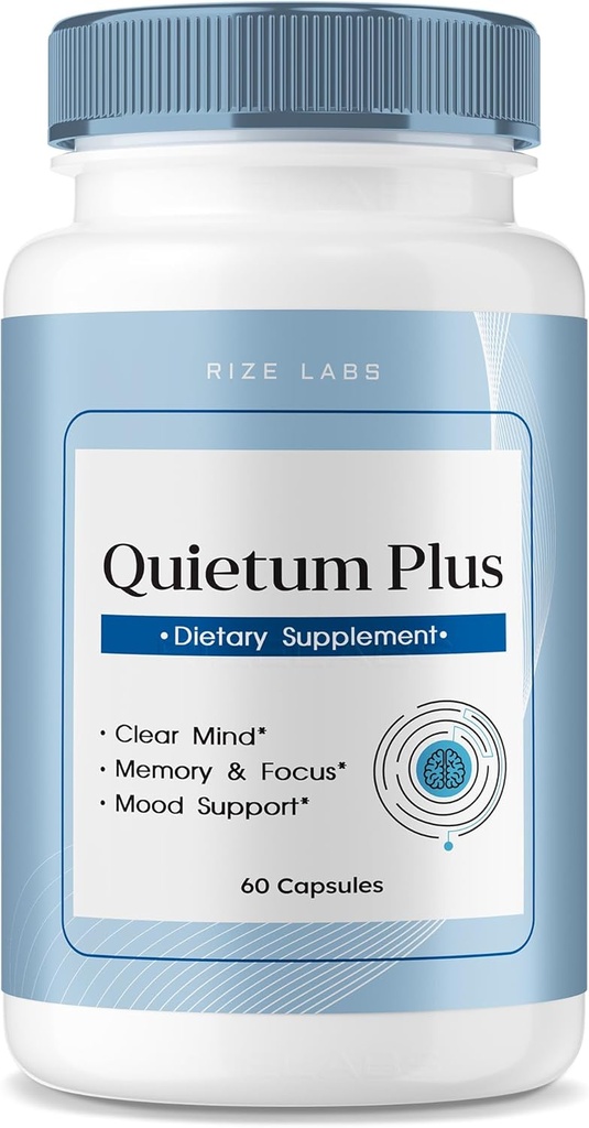 rize labs - Quietum Plus εμβοές συμπλήρωμα καψακίων ανακούφισης, Advanced Formula Reduce Ear Ringing, Χάπια για την υποστήριξη της λειτουργίας ακοής (60 κάψουλες)