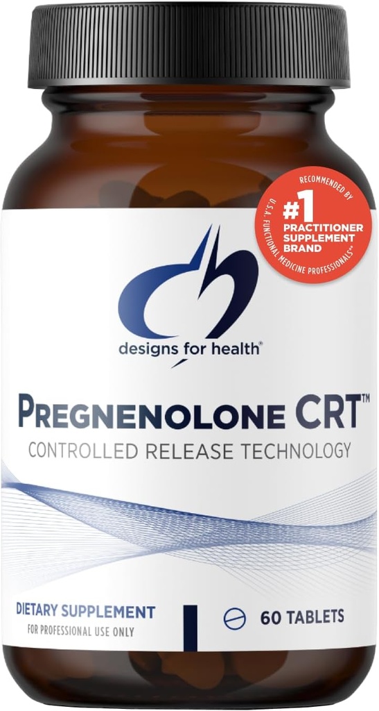 Sağlık Pregnenolone CRT için tasarımlar - 30 mg Kontrollü / Zamanlı Salı Pregnenolone (10-12 Saat) - Estrogen, DHEA + testosteron Hormon Precursor for Women + Men - Vegan + Non-GMO (60 Tablet)