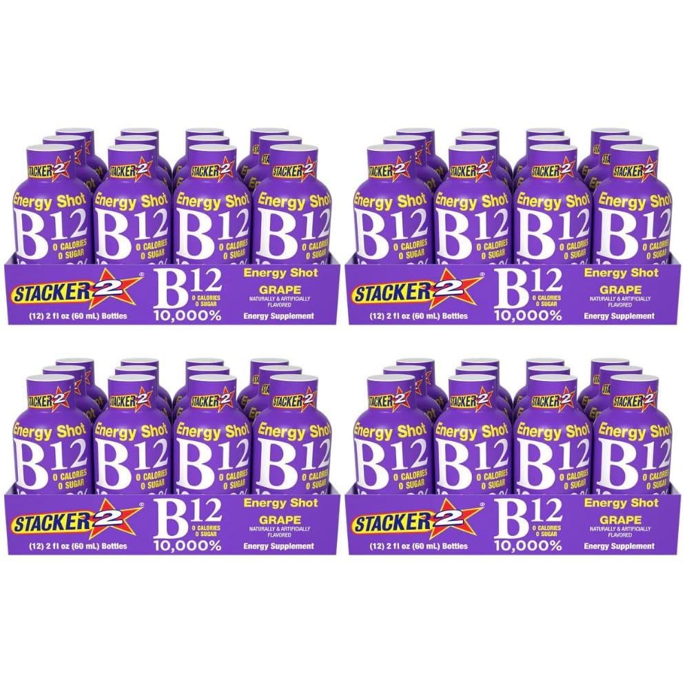 Stacker 2 Grape B12 Enerji Shot, 2oz (Geçmiş paketi)