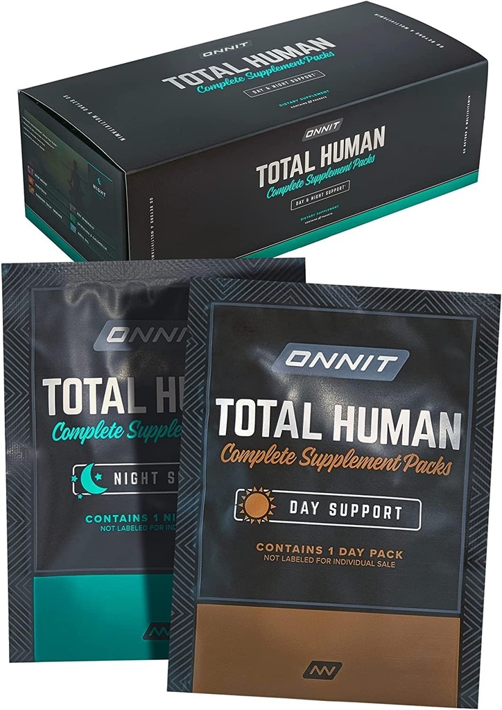 Day and Night Multivitamins Pack for Onnit Total Human Complete Supplement Packs - Total Human için Vitaminler ve Mineraller Tam Setleri - Immune Health ve Staminas için Destek