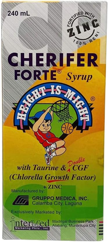 Cherifer Forte Syrup, Taurin ve Double Klorella Büyüme Faktörü + çinko Orange Flavor 240 ml