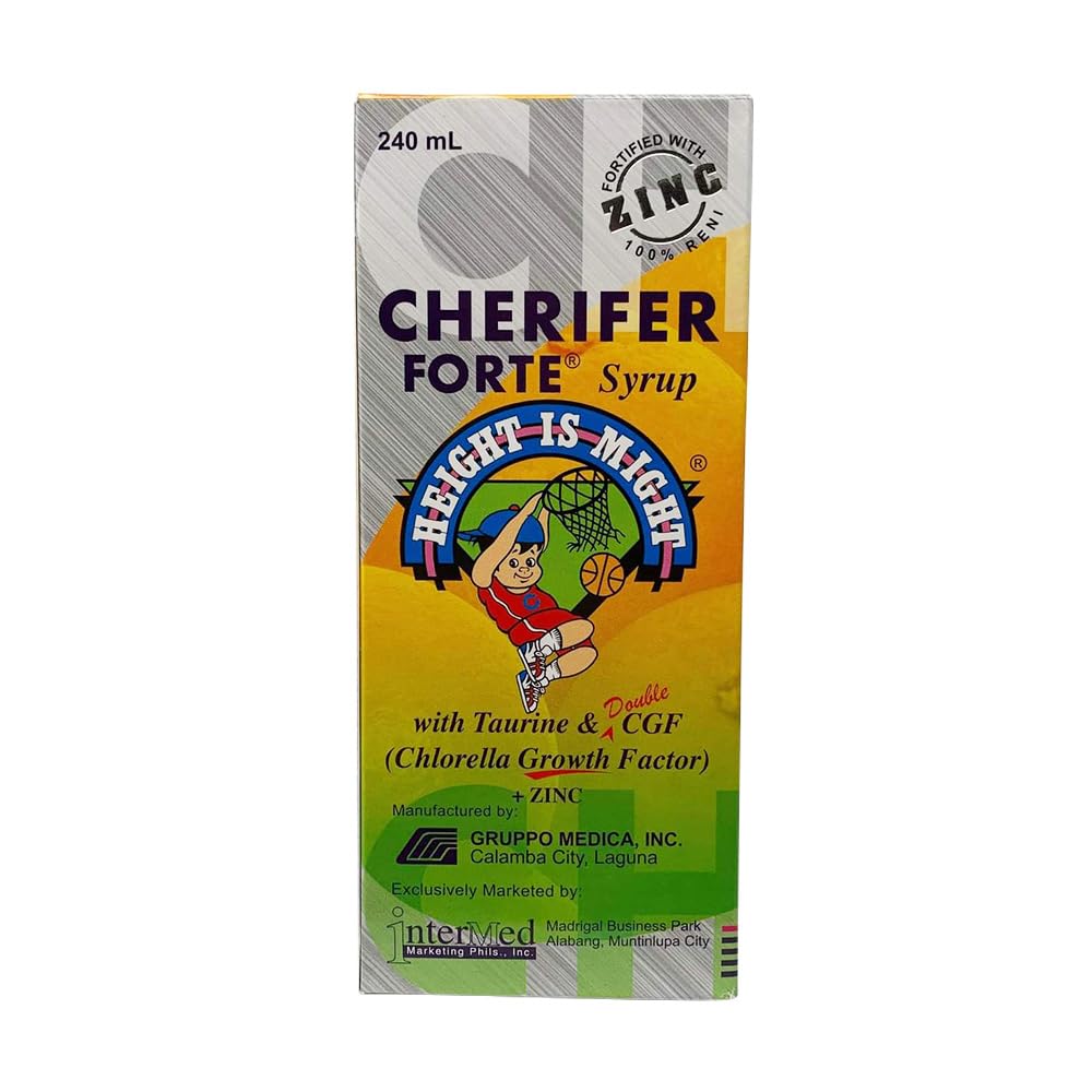 Cherifer Forte Syrup, Taurin ve Double Klorella Büyüme Faktörü + çinko Orange Flavor 240 ml