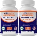 Vitamatic Methyl Vitamin B12 (Methylcobalamin) 10.000 mcg (10mg) 60 Lozenges - Superior Source of Vitamin B12 (2 Συσκευασία)