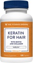 The Shoppe Keratin for Hair with Biotin & Collagen, Supports Güçlü, Sağlıklı Saç, Saç Luster (120 Capsules)