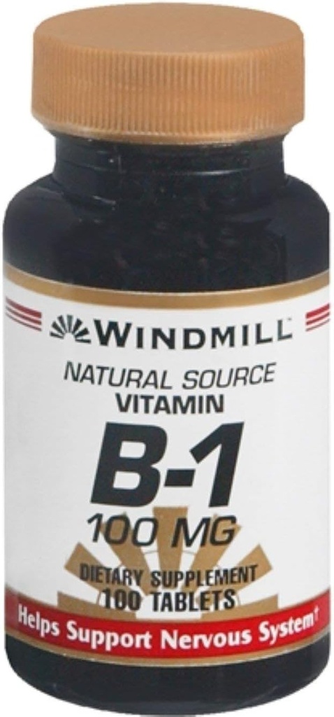 Windmill Vitamin B-1 100 mg Tabletleri 100 Tablet (Pazar 10'un paketi)