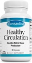 EuroMedica Health Circulation - Diyetary Supplement for Health Circulation Support - Sağlıklı Kan Akış & Kalp Fonksiyonlu Yardım - Non-GMO & Vegan Capsules - 30 Capsules (30 hizmet)