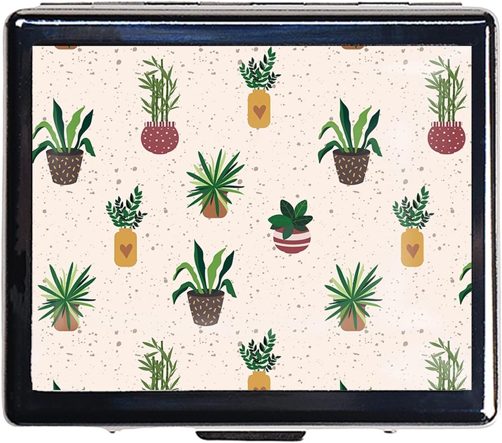 Silver Vintage Pill Box 7 Day Metal Pill Box with Mirror and 8 Compartments Cute Travel Pill Organizer for Purse (Cute Cactus)
