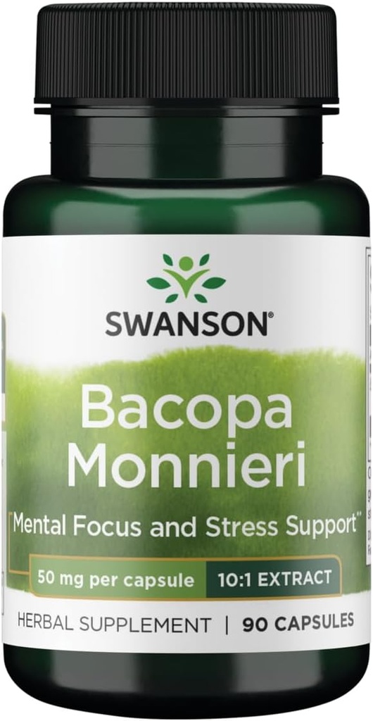 Swanson Bacopa Monniera 10:1 50 Milligrams 90 Capsules