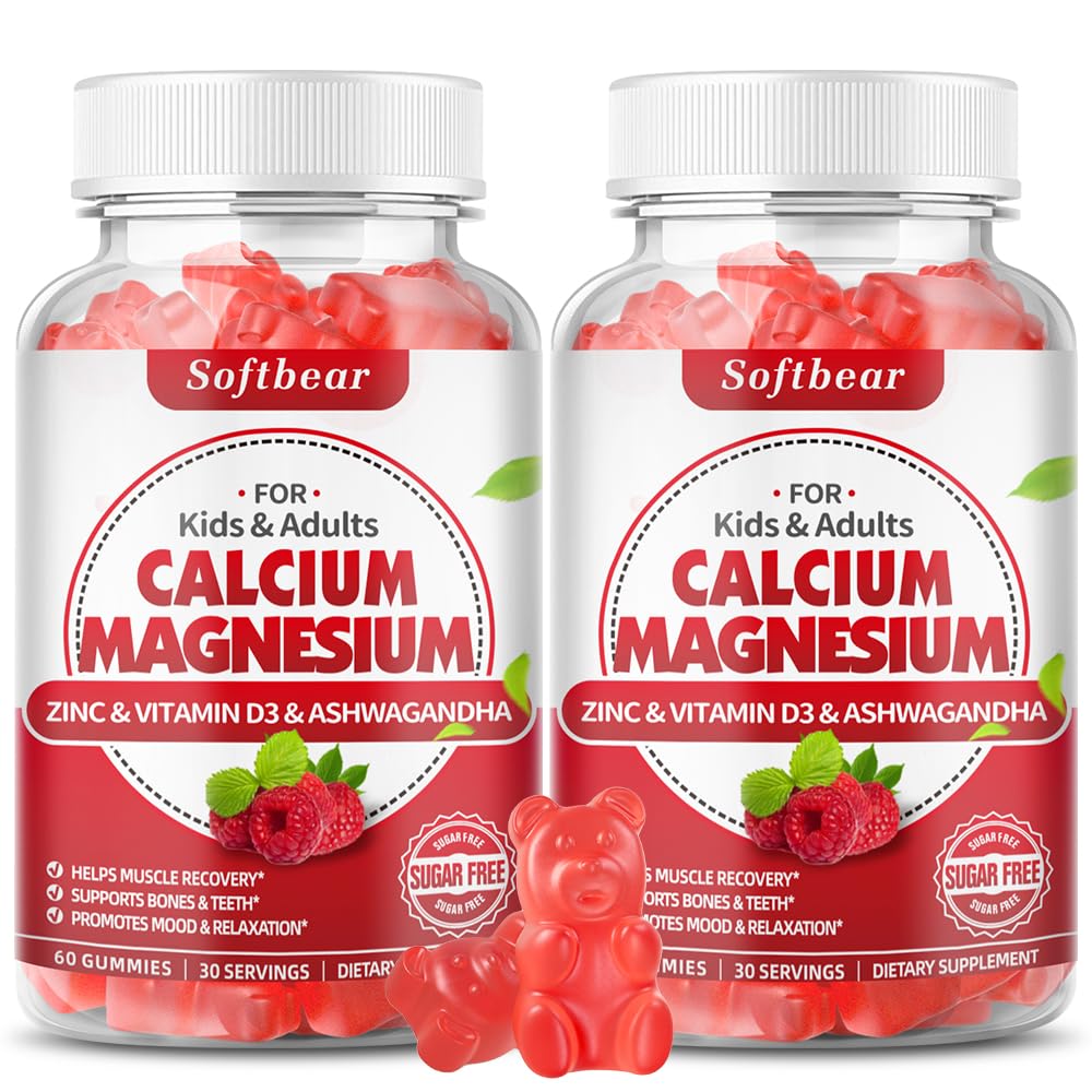 Yetişkin ve Çocuklar için yumuşak borulü çinko Magnezyum Gummies, Suagr-Freeuba Magnezyum D3 Bone Strength & Immune Health, Raspberry Flavor 120