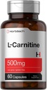 Horbäach L Carnitine Supplement 500mg | 60 Capsules | as L-Carnitine L-Tartrate | Non-GMO and Gluten Free
