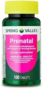 Spring Valley Prenatal Multivitamin / Hamile ve Hemşirelik Kadın Diyet Tamam Tabletleri, 100 Kont +Sticker, Dri Store.