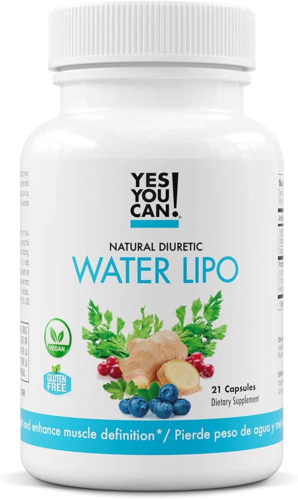 Evet Yapabilirsiniz! Doğal Su Lipo Pills - Elytes & Vitamins ile Diuretic Cleanse - Su Retention ile Yardım - Gluten-Free, 21 Capsules Per Şişe