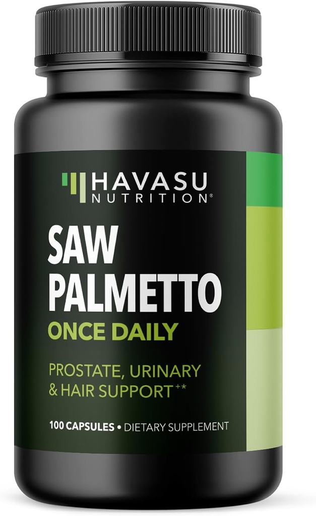 Saw Palmetto for Men Prostate Health Supplement to Promote Urinary Tract Function - 500mg Per Serving - 100 Count - DHT Blocker Hair Vitamin - Vegan, Non-GMO Capsules, Over 3 Month Supply