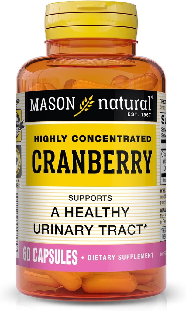 MASON NATURAL Cranberry Πολύ συμπυκνωμένο 900 mg, 1 μήνα προσφοράς, αντιοξειδωτικό & ανοσοποιητική υγεία, υποστηρίζει υγιή t, 1 συσκευασία