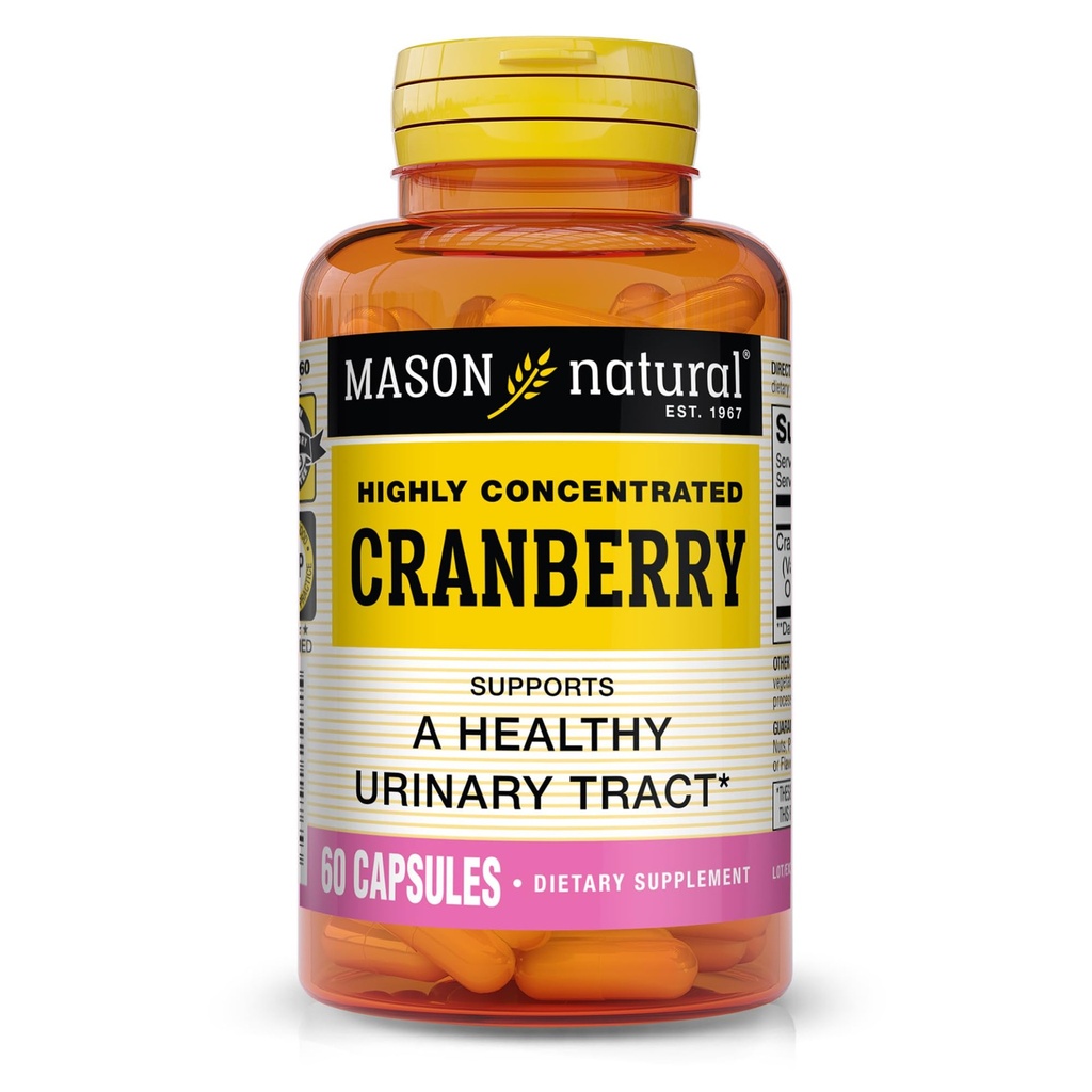 MASON NATURAL Cranberry Highly Interd 900 mg, 1 Ay Supply, Antioksi & Immune Health, Supports Health t, 1 Pack