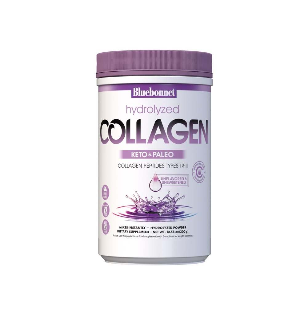 BlueBonnet Beslenme Hidrolyzed Collagen Toz, Saç, Skin ve Nails*, Soy-Free, Gluten-Free, Non-GMO, Grass-fed Cows, Pasture Yükseltd, 10.58 oz, 25 Hizmet, Unflavored, Unsweetened