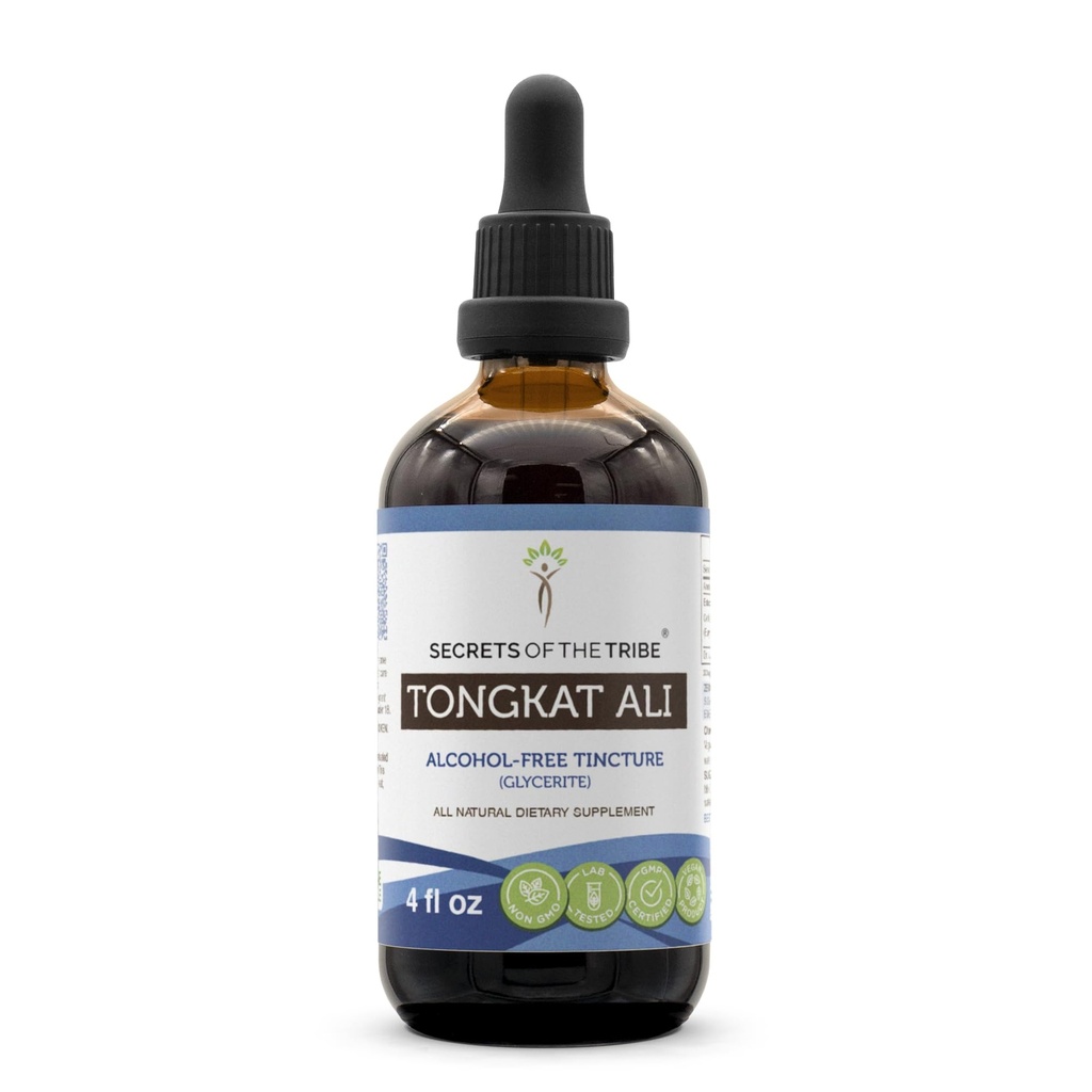 Tribe Tongkat Ali Alkol-Free Liquid Extract, Wildcrafted Tongkat Ali (Eurycoma Longifolia) kıl Kök (4 FL OZ)