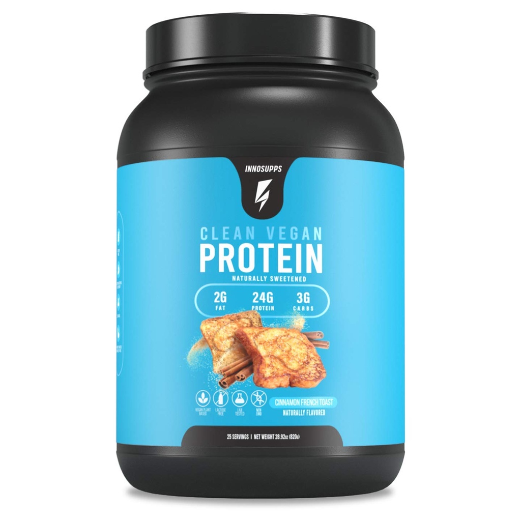 InnoSupps Clean Vegan protein - Plantive, Vegan, Natural, No Yapay Sweeteners, No Gluten, No Dairy. Lactose Free, Low Carbs, Low Fat, No Sugar eklendi, Soy Free, Non-GMO (Cinnamon French Tost)