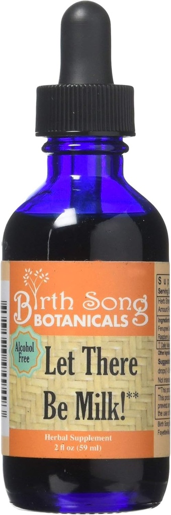 Birth Song Botanicals Let There Be Milk! Herbal Breastfeeding Tincture to Support Breast Milk Supply* for Lactating and Pumping Moms with Fenugreek and Goat's Rue, 2oz Bottle