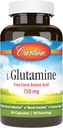 Carlson - L-Glutamine, Free-Form Amino asit, 750 mg, Muscle Tound Production, 90 Capsules