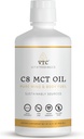 VTC VitaTradingCo. 100% Pure C8 MCT Oil | 3X Distilled Caprylic Asit | Temiz Enerji için Sağlıklı Şişman | Neredeyse Kaynaksız | No-GMO, Paleo, Keto | 32oz, 64 Hizmet (Unflavored)