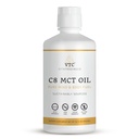 VTC VitaTradingCo. 100% Pure C8 MCT Oil | 3X Distilled Caprylic Asit | Temiz Enerji için Sağlıklı Şişman | Neredeyse Kaynaksız | No-GMO, Paleo, Keto | 32oz, 64 Hizmet (Unflavored)