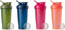 BlenderBottle 2Pack 28-Ounce Classic Shaker Şişeler Protein Shakes ve Pre Workout, Moss/Moss and Navy/Navy and All Pink and Coral