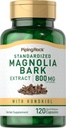 Piping Rock Magnolia Bark Extract 800 mg | 120 Capsules | Standardized Herbal Supplement | Honokiol | Non-GMO, Gluten Free