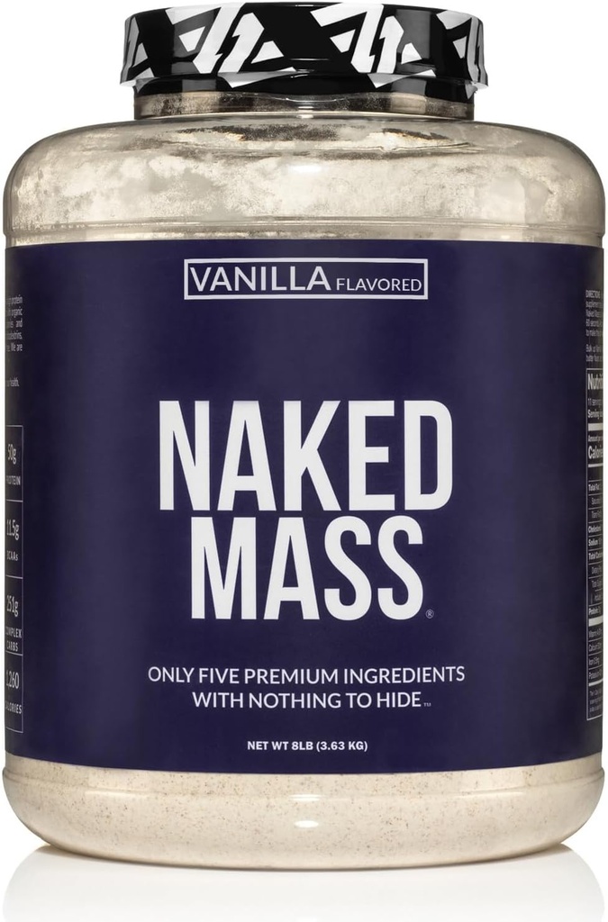 NAKED Vanilla Mass - All Natural Vanilla Kilo Winer Protein Toz - 8lb Bulk, GMO Free, Gluten Free & Soy Free, No Yapay Malzemeler - 1.260 Calories - 11 Hizmet
