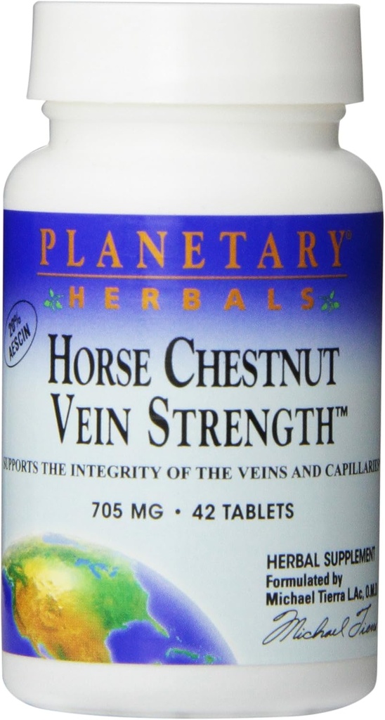 Planetary Herbals Horse Chestnut Vein Strength Tabletleri, 42 Kont